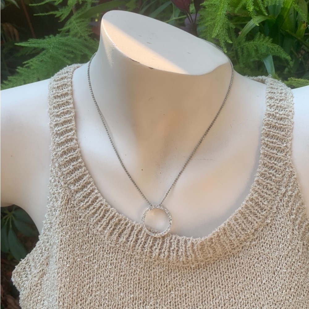 NECKLACE  | Circular Pendant with  Cubic Zirconias